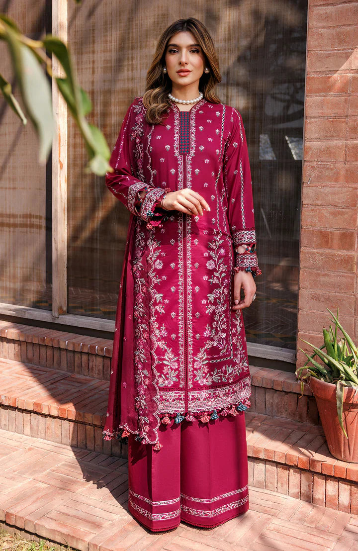 EMBROIDERED 3PC UNSTITCHED MAREENA DRESS WITH MAREENA EMBROIDERED DUPATTA-ZSJ5002