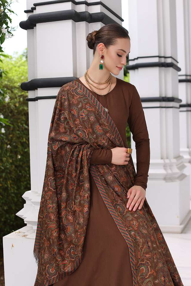 KARANDI 3PC EMBROIDERED DRESS EMBROIDERED SHAWL-ZSJ5084