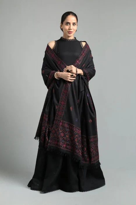 WOOL MEREENA  3PC UNSTICHED DRESS EMBROIDERED SHAWL-ZSJ5008